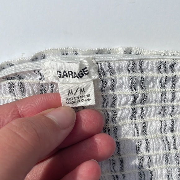 Garage Strapless Romper Shorts Stripped Black & White Size Medium - Picture 5 of 6